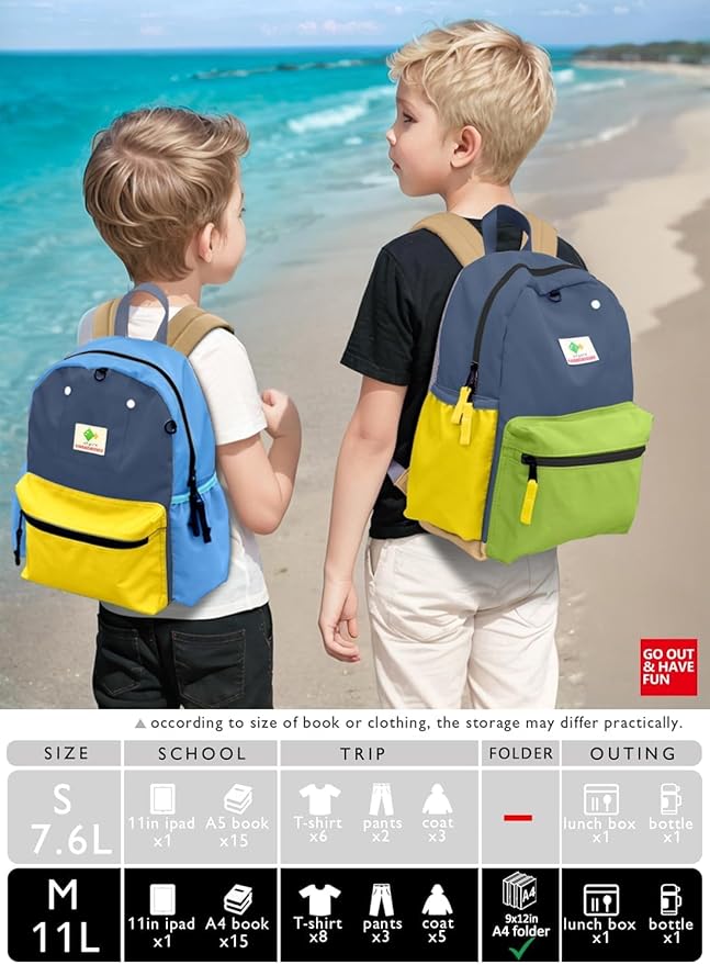 Kids' Backpacks for Girls & Boys - Kindergarten & Elementary School, Small Child Toddler Backpack, 13" H, Ages 3-5