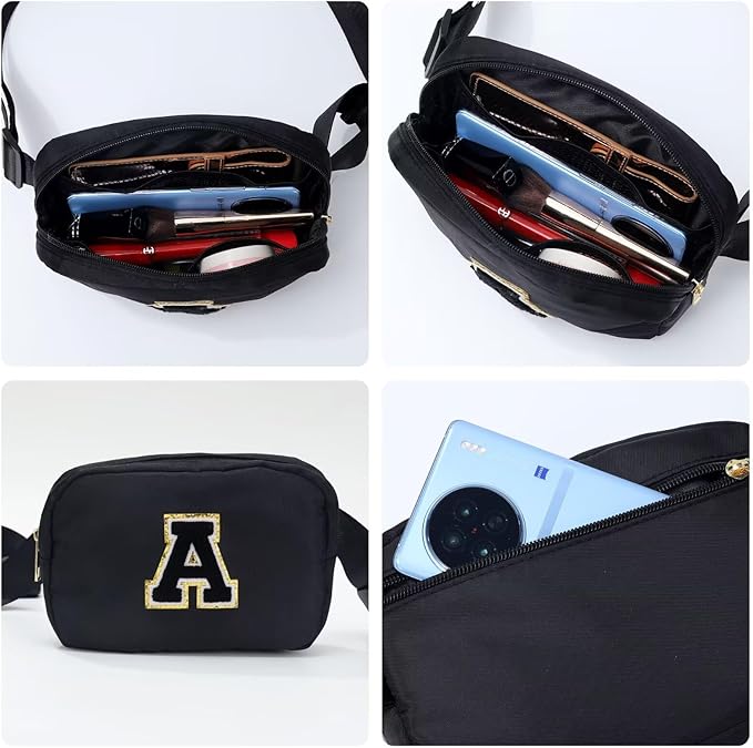 YOOLIFE Sisters Gifts from Sister - Sister Birthday Gifts, Big Sister Gifts Black Initial Crossbody Bag Belt Bag for Sister Z