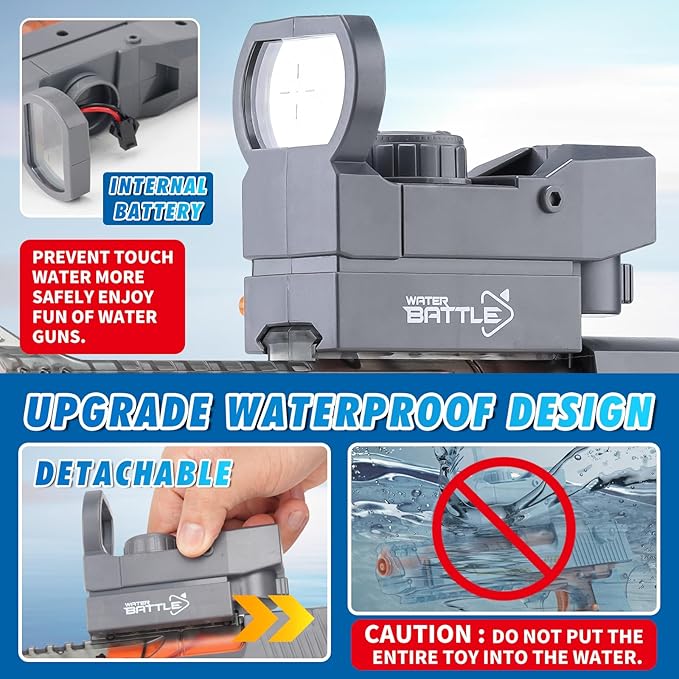Electric Water Gun for Adults, Auto-Manual Water Guns w/Large Capacity, Automatic Squirt Guns with 32FT Range & Battery Powered, Summer Beach Pool Outdoor Toys for Kids Gifts