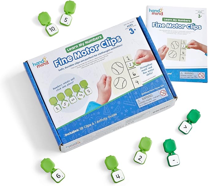 hand2mind Learn My Numbers Fine Motor Clips, Kids Clothespin Activities, Fine Motor Toys, Learning Numbers for Toddlers, Toddler Numbers and Counting, Preschool Learning Activities, Montessori Math