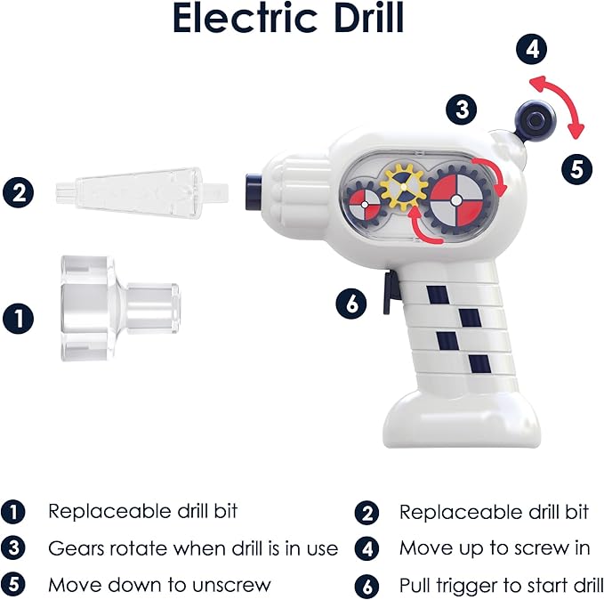 iPlay, iLearn Rocket Outer Space Toys, Kids Spaceship Playset with Space Shuttle, Electric Drill, 2 Astronauts, Educational STEM Take Apart Adventure Gift for 3 4 5 6 7 8 Year Old Boy Girl