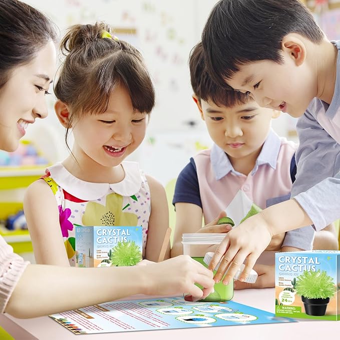 Crystal Growing Kit for Kids, Cactus-Green DIY Crystal Science Experiment Set, Grow Your Own Crystals, STEM Educational Chemistry Kit for Boys & Girls Ages 6-12, Fun Science Lab Gift for Kids
