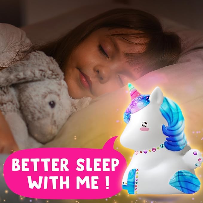 Goodyking Paint Your Own Unicorn Lamp Art Kit, DIY Night Light, Arts & Crafts, Painting Kit for Kids Ages 8-12, Art Supplies Birthday Party Holiday Unicorns Gift for Teens Girls Boys Age 3 4 5 6 7 8+
