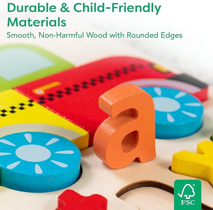 Montessori Wooden Puzzle for Toddlers – Educational Puzzles for Kids Ages 3-5, Fun Learning Toys for 3-Year-Olds, Fine Motor & STEM Development, Vehicle-Themed Gift for Preschoolers