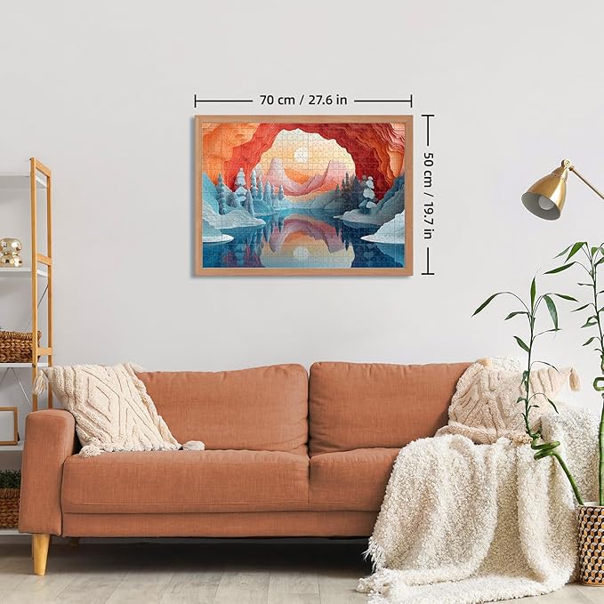 1000 Pieces Jigsaw Puzzle for Adults - Dreamy Glacier Sunrise Landscape - Challenging Puzzle with Fantasy Colors for Relaxing Family Fun (19.7x27.6 in)