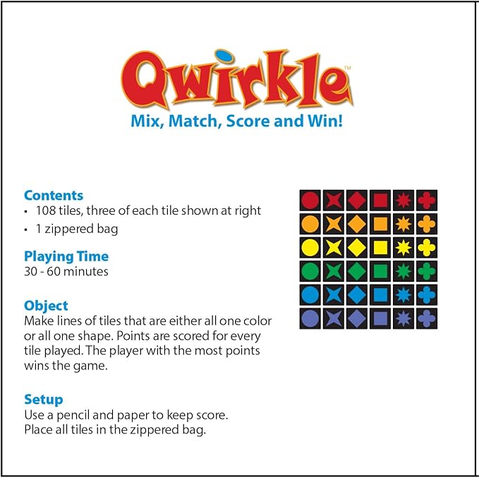 MindWare Travel Qwirkle Board Game