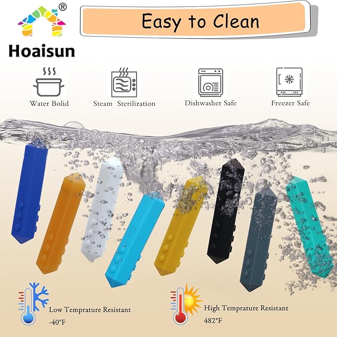 Chewy Necklace Sensory Boys and Girls, 8 Pack Sensory Chew Necklaces for Kids with Autism, ADHD, SPD, Anxiety, Teething, Silicone Oral Motor Therapy Tools Reduce Adults Chewing, Biting