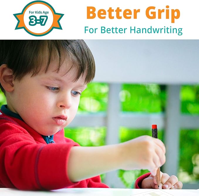 Channie's My First Pencil, Easy-to-Hold Jumbo Pencils for Preschoolers, Kindergarteners & 1st Graders, Brown Wooden 2B Fat Pencils for Kids Ages 3-7, 2 Pack (5 Each) + Sharpener