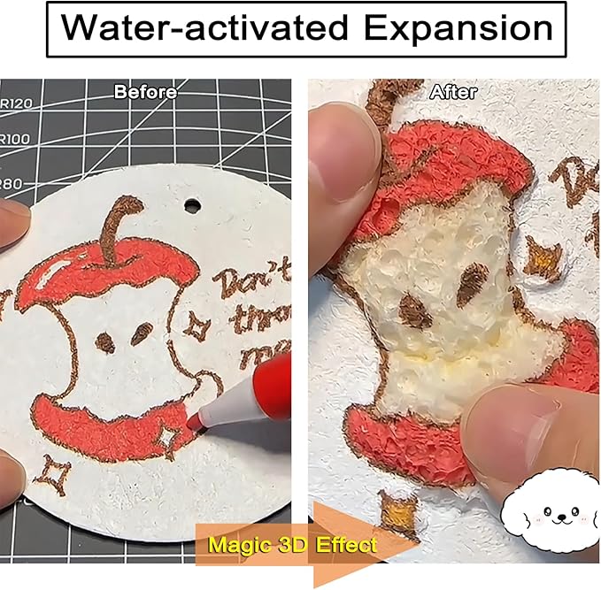 Magic Foam Texture Painting Kit, 3D Drawing Magic Foam Texture Paper, Puffy Drawing Texture Painting Kit, DIY Drawing Pens