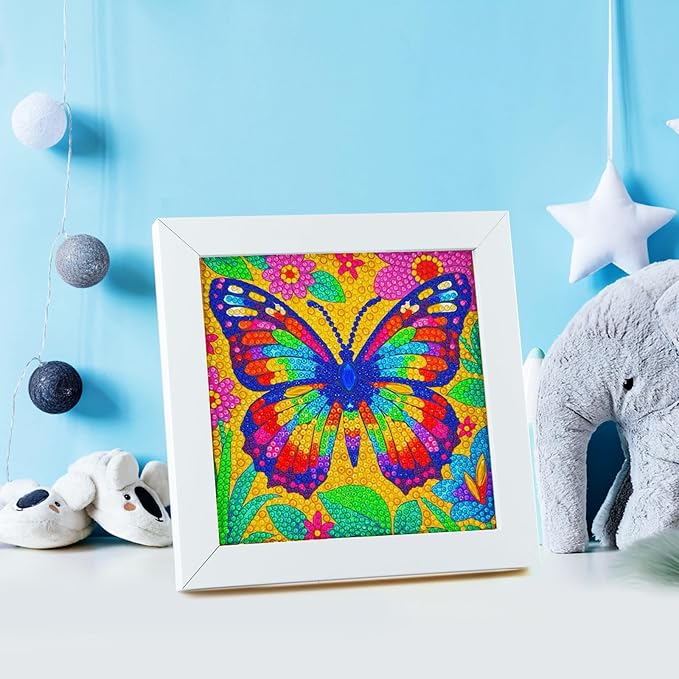 Diamond Art Kits for Kids - Crafts for Ages Girls 8-12 - Diamond Art Painting with Wooden Frame Included - Arts and Crafts for Kids Age 4-6 - GEM Art Supplies for Beginner Friendly Decor Birthday Gift
