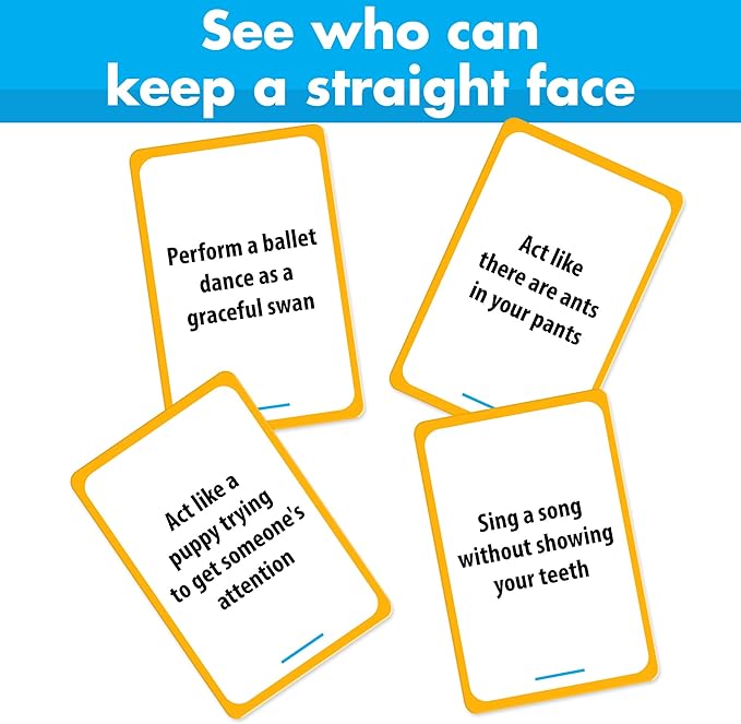 You Laugh You Lose Game - Funny Charades Kids Games - Board Games for Kids & Teens - Try Not to Laugh Challenge - Sleepover Party Supplies for Girls, Birthday Game for Family, Kids & Girls