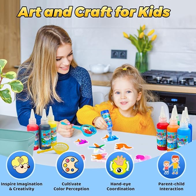 Magic Water Elf Toy Kit - Squishy Maker with 24 Molds & Glow Gels, DIY Mixies Craft Kit for Kids Ages 3+, Make Your Own Glowing Water Pets, STEM Sensory Toy Gift for Boys & Girls