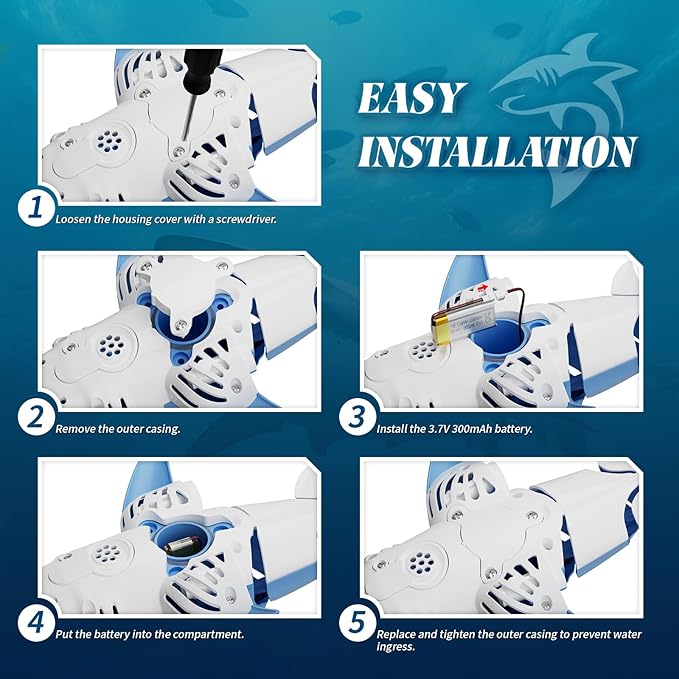 Waterproof Remote Control Electric Shark Water Toy with Spray, RC Swimming Pool Toy Auto Water-Sensing Activation for Pools, Lakes & Water Parks - Cool Santa Gift for Kids