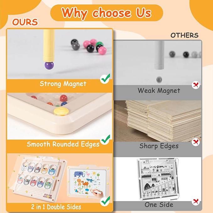 Montessori Toys for 3+ Year Old Toddlers,Double-Side Magnetic Color and Number Maze,Educational Toys for 3+ Year Old Kids,Magnetic Puzzle as 3-5 Year Old Birthday Gifts for Boys and Girls
