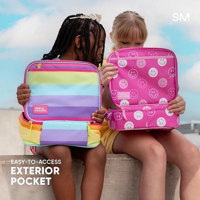 Simple Modern Marvel Kids Lunch Box for School | Reusable Insulated Lunch Bag for Toddler, Girl, and Boy | Meal Containers with Exterior & Interior Pockets | Hadley Collection | Spider Gwen