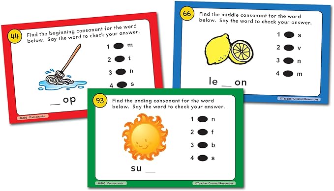 Teacher Created Resources - TCR6103 Power Pen Learning Cards: Consonants, Grade K