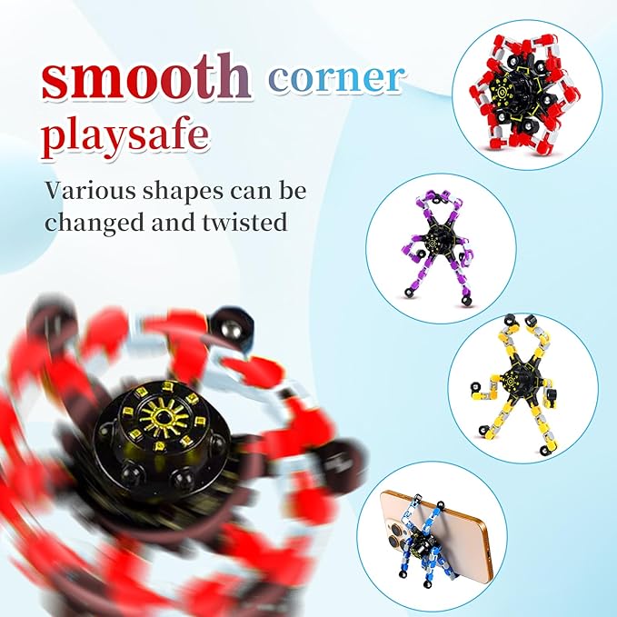 100PCS Fidget Toys Bulk Transformable Fidget Spinner Party Gifts Travel Sensory Toys for Easter Basket Stuffers Birthday Party Favours School Rewards
