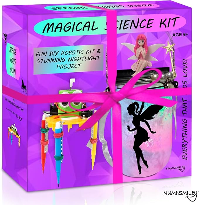 Make Your Own Fairy and Unicorn Night Light Jar & DIY Robotic Kit, Present for Girls Ages 6 7 8 9 10 11 12 Years Old, Kids STEM Projects, Arts and Crafts for Girls, Science Experiment Kit Gifts Ideas