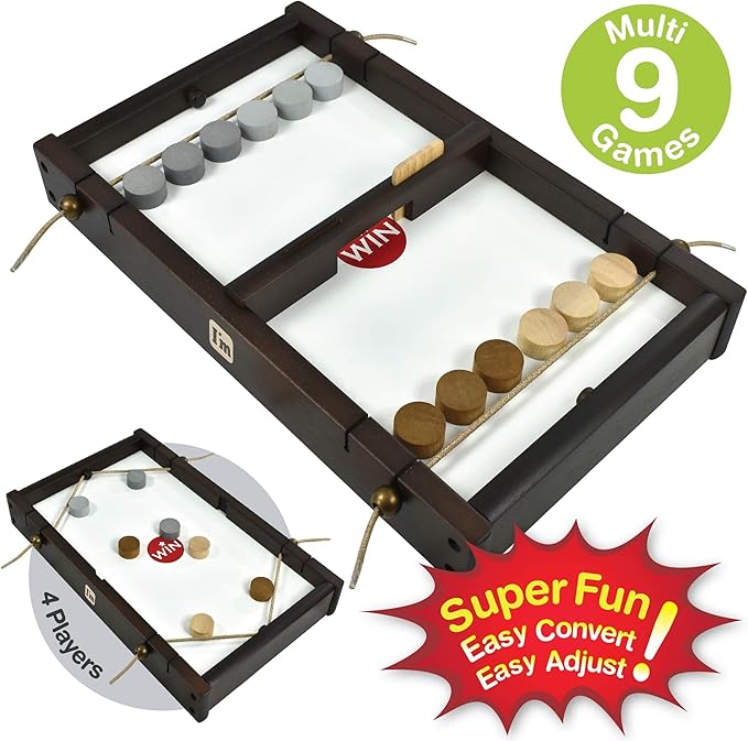 Shooz n TOZZ: Wooden Multi Tabletop Indoor Portable Board Games for Kids and Family