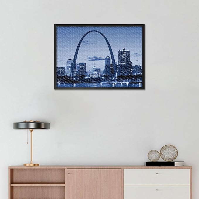 Puzzles for Adults 1000 Pieces St. Louis City Center Skyline, Jigsaw Puzzles 1000 Pieces Cityscape Theme, Challenging Puzzle Games for Women Home Decoration Gift Size 19.7x27.5 inches