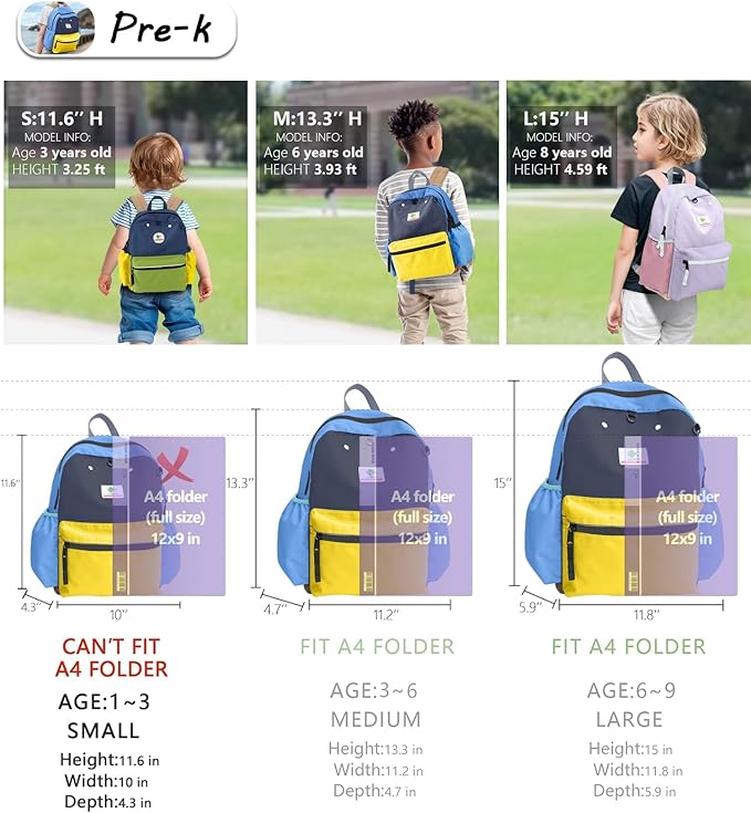 Preschool Toddler Backpack for Boys & Girls, Mini School & Travel Backpack, 11" H, For Kids 2-4