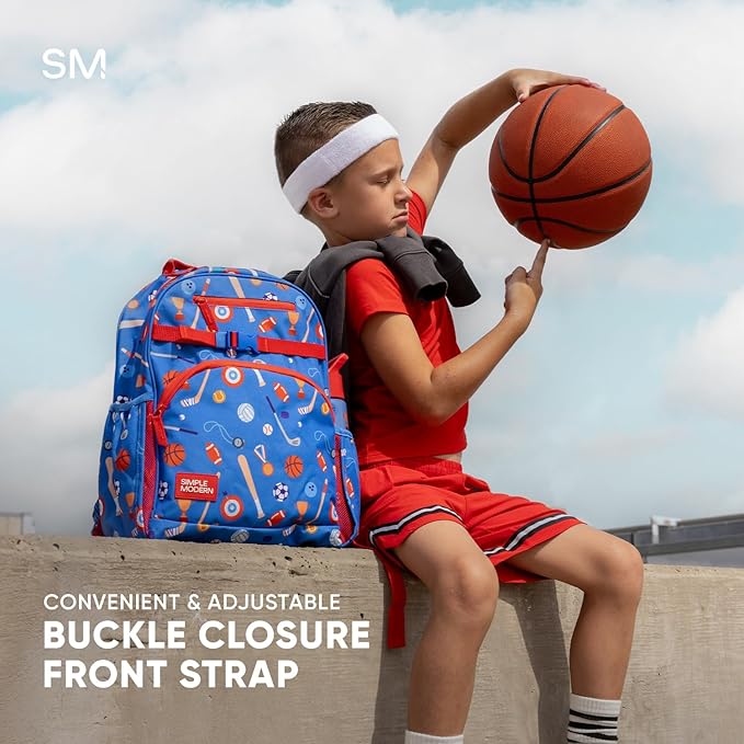 Simple Modern Large Kids Backpack for School Girls and Boys | Elementary Backpack for Teen | Fletcher Collection | Kids - 16" tall | Rainbow Speckles