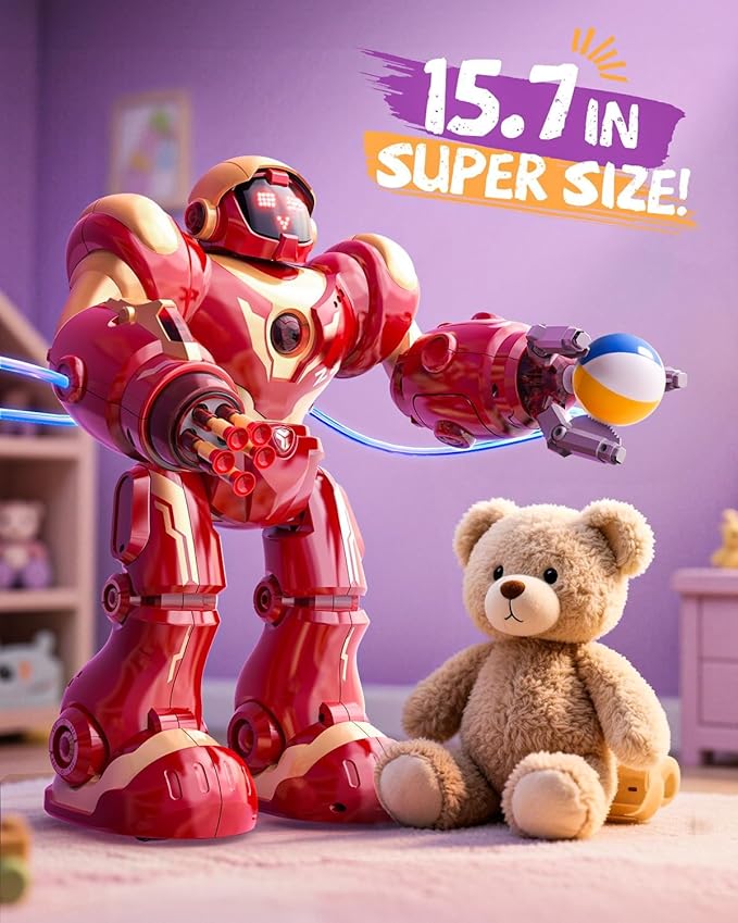 Holyton 5088 Smart Robots for Kids,Large STEM Programmable RC Robot, with Voice Control,APP Control,LED Eyes,Ideal Gift for 4 5 6 7 8 9 Years Old Boys and Girls