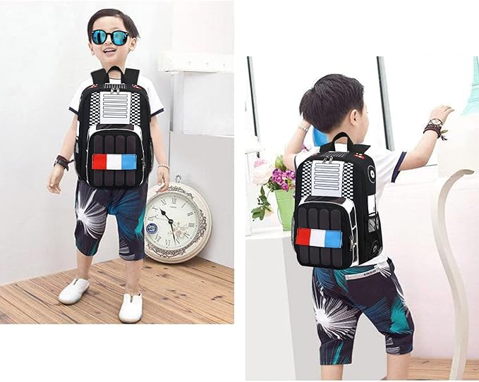 Kids School Backpack with Lunch Box for Boy Kindergarten BookBag School Bag Preschool Kindergarten Toddler Backpack (Police Car)