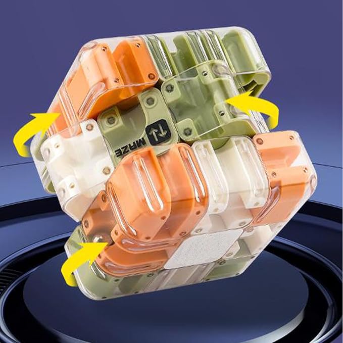 Large Labyrinth 3D Puzzle Maze Cube - Engaging Brain Teaser Toy, 3D Puzzle Maze Cube, Mazes Ball Puzzles for Logical Thinking (Astyle,1set)