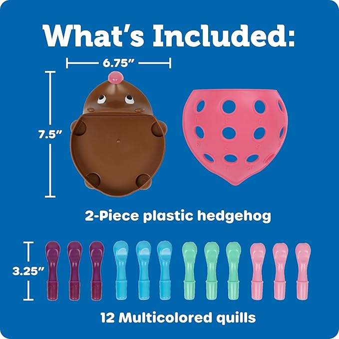 Learning Resources Spike The Fine Motor Hedgehog Pink - 14 Pieces, Ages 18+ months Fine Motor and Sensory Toy, Educational Toys for Toddlers, Montessori Toys