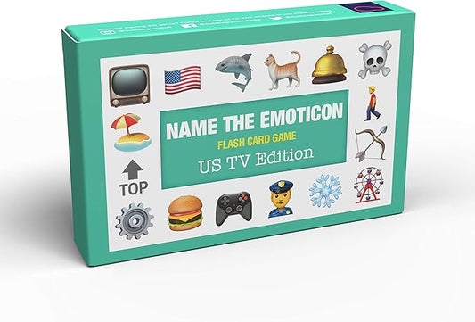 Bubblegum Stuff Name The Emoticon Game - US TV Edition - Guess The Phrase from The Emojis - Fun Flash Card Game - Suitable for Family, Kids, Teenagers & Adults