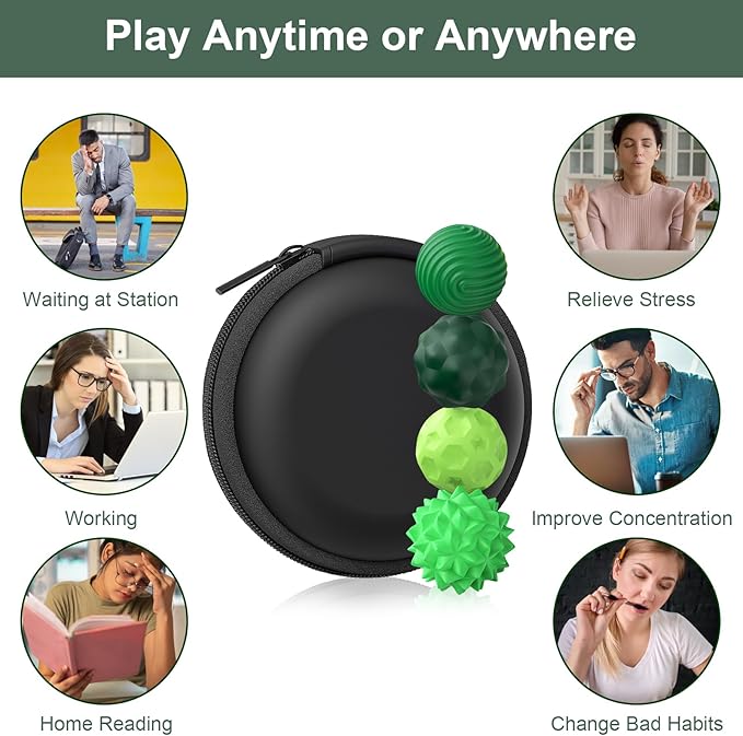 BUSOHA Silicone Magnetic Fidget Balls - 4 Pack Fidget Toys for Classroom Stress Relief Balls for Adults Sensory Travel Toys for Calming,Autism and ADHD,Gifts for Teen Kids Girls Boys