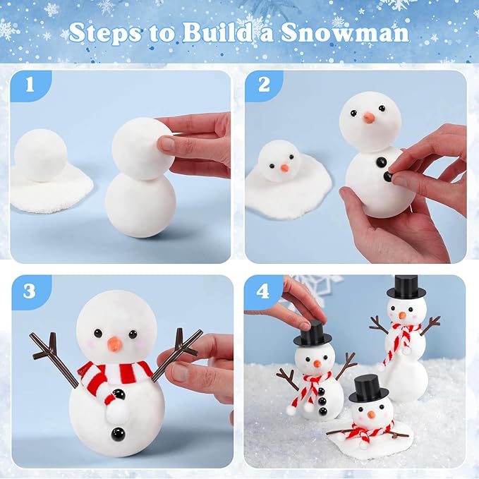 9 Pack Build a Modeling Clay Snowman Kit, Snowman DIY Christmas Crafts for Kids, Christmas Crafts Xmas Gift Winter