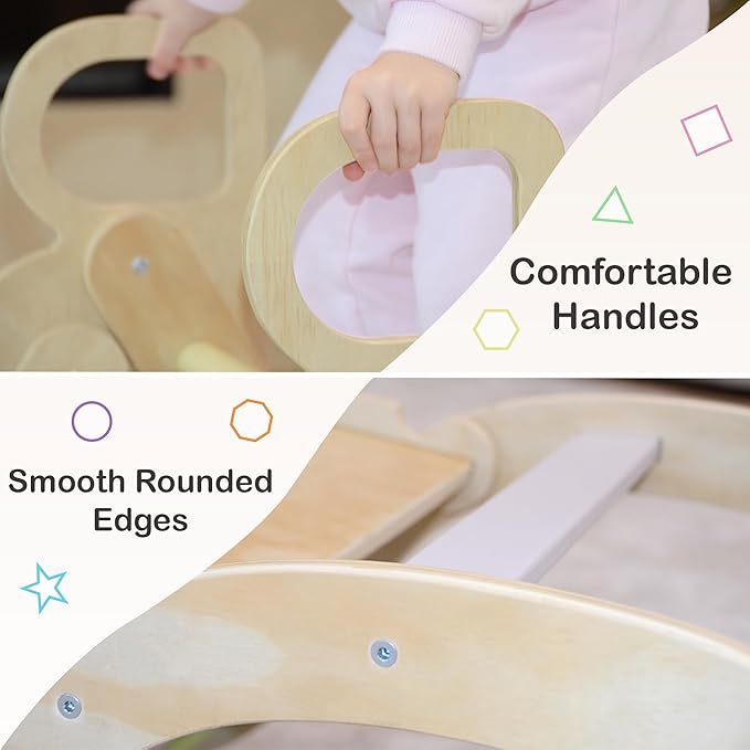 Pikler Triangle Set 7in1, Toddler Climbing Toys Indoor, Montessori Indoor Jungle Gym with Slide, Arch, Ramp and Ladder, Wooden Indoor Playground, Montessori Toys Toddlers, Baby, Kids