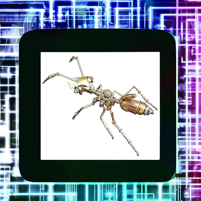 Steampunk Metal Insect Bug Mechanical Sculpture Insect Clockwork 3D Steampunk Metal Puzzle Ant Model Engineering Puzzle for Birthday Present (Ant)