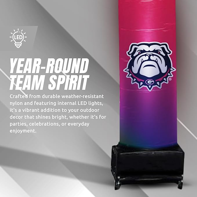 NCAA Georgia Bulldogs Football Wacky Waving Inflatable Tube Guy with LED Lights & Built-in Blower - 6" x 36" x 96" Inflatable Tube Man Crazy Sports Fan Outdoor Party Decoration