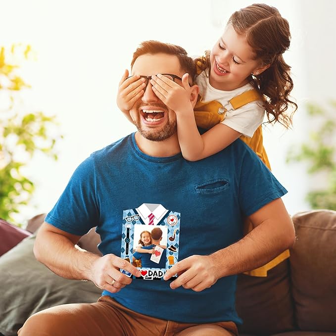 24 PCS Father's Day Picture Frame Craft Paper DIY Photo Frame Craft Decorations for Father Gifts(Father)