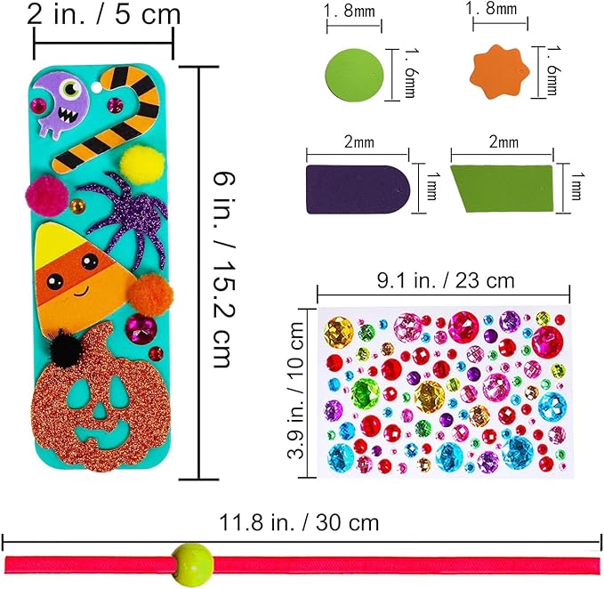 FYXGZZH 36 Sets Halloween Crafts Kits for Kids Bulk, Fall DIY Bookbark Crafts for Classroom Activities