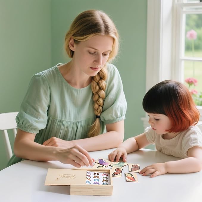 Wooden Puzzles for Toddlers Toddler Puzzles – Montessori Animal Toy Puzzle for Toddlers 3-5 Year Old – Wood Toy Learning Realistic Animals for Boy and Girl (Butterfly)