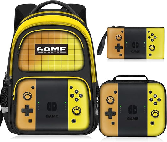 Kids Backpack For Boys,Gamer Boys Backpack For Children Teens Elementary Middle School, 17″ Students Bookbag