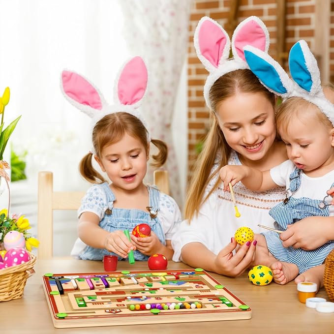 Montessori Toys,Magnetic Color and Number Maze,Wooden Toys for Ages 2-4,Toddler Fine Motor Skills Toys for Boys Girls