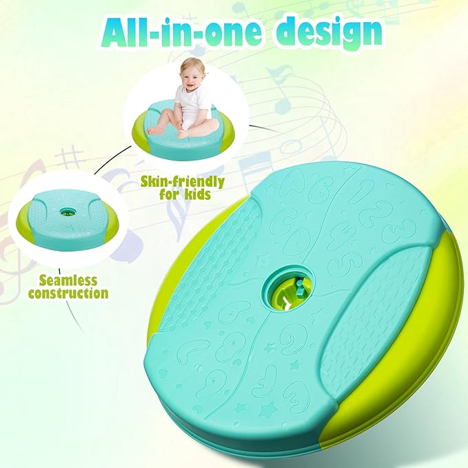 Dinosaur Sit and Spin Toys for Toddlers 1-3, 360° Toddler Spinning Seat with LED Lights and Music Christmas Birthday Gift for 1 2 3 Years Old Boys Sensory Toys Toddler Activities