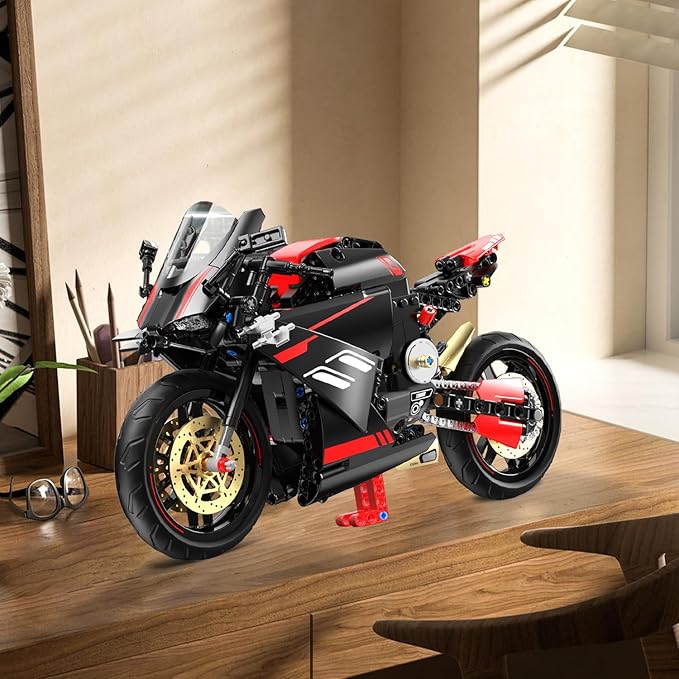 WINGIFT 1:8 Motorcycle Building Set,426 PCS Collectible Motorcycle Display Model Building Kit,Motorbike Toy Collection Brick Kit for Boys Girls,Christmas Birthday Gift for Adults Teens and Kids 8-14+