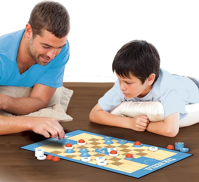 MasterPieces Family Game - NCAA UNC Tar Heels Checkers - Officially Licensed Board Game For Kids & Adults