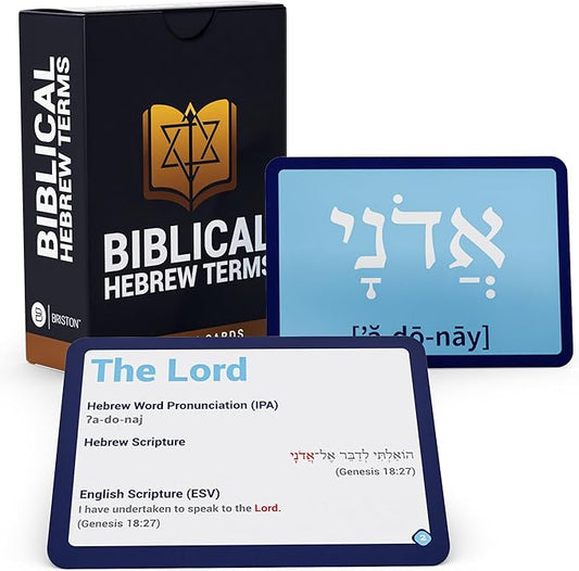 Briston Hebrew Biblical Terms Flash Cards - 75 Cards for Learning Hebrew & English Biblical Language - Ideal for Bible Study, Schools, Homeschooling, Religious Education & Deep Knowledge