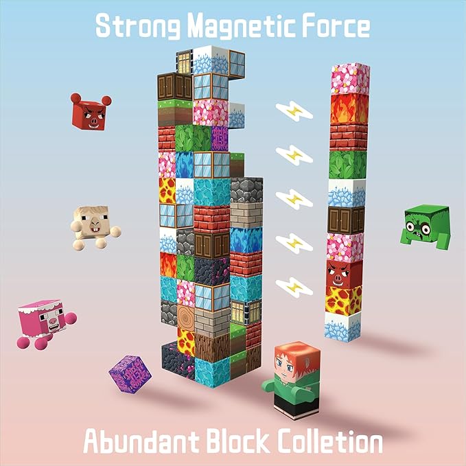 Magnetic Blocks - 120PCS Magnetic Building Blocks STEM Sensory Toys Magnet Building Cube Toys for Kid Age 3 4 5 6 7 8 9 10, Building Sets for Boys Girls Age 3+, Gift for Birthday