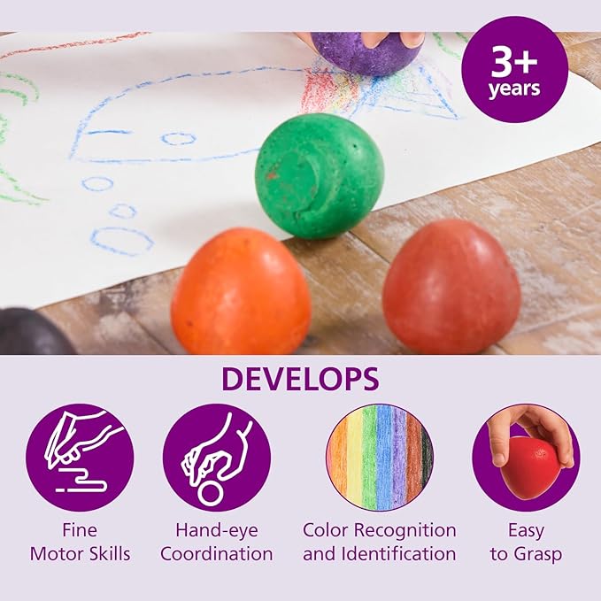 Colorations Chubby Crayon Eggs – Set of 8 (Item # CHUBEGG)