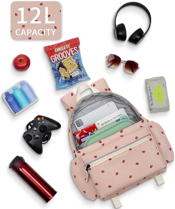 Corduroy Toddler Backpack for Boys 2-5: Preschool Backpack for Boys Girls - Cute Kids Backpack for Boys 13.5" H Fit Folder