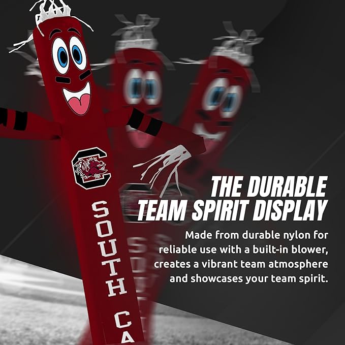 NCAA South Carolina Football Wacky Waving Inflatable Tube Guy with LED Lights & Built-in Blower - 6" x 36" x 96" Inflatable Tube Man Crazy Sports Fan Outdoor Party Decoration
