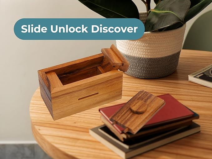 BSIRI Ziggurat Chest- Secret Box Brain Teaser Wooden Puzzle Boxes with Hidden Compartments. Ideal Mystery Box, Money Box, Jewelry Box, 3D Puzzle Lock Box, Gift Card, and Money Puzzle Box